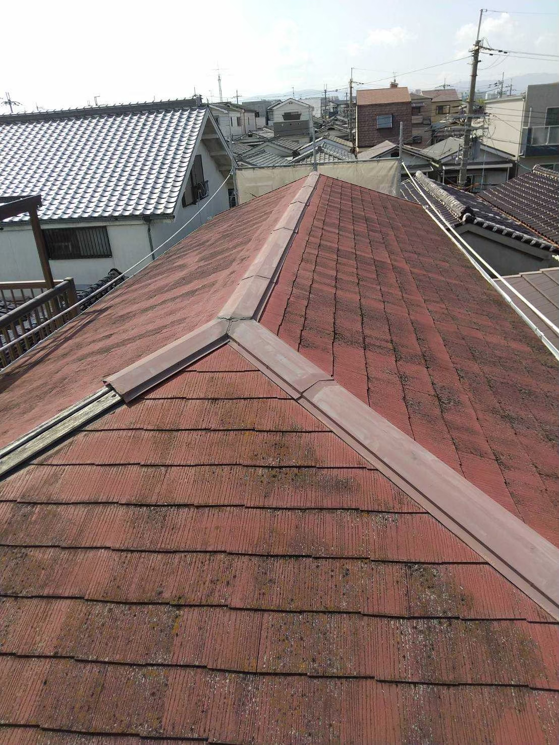 堺市中区にて雨漏り修理【板金工事・屋根カバー工法】の施工前写真